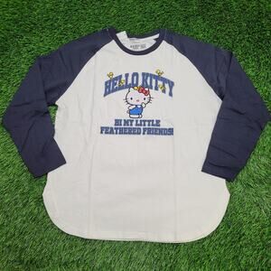 Hello-Kitty Colorblock Raglan Shirt Womens Large 22x26 White